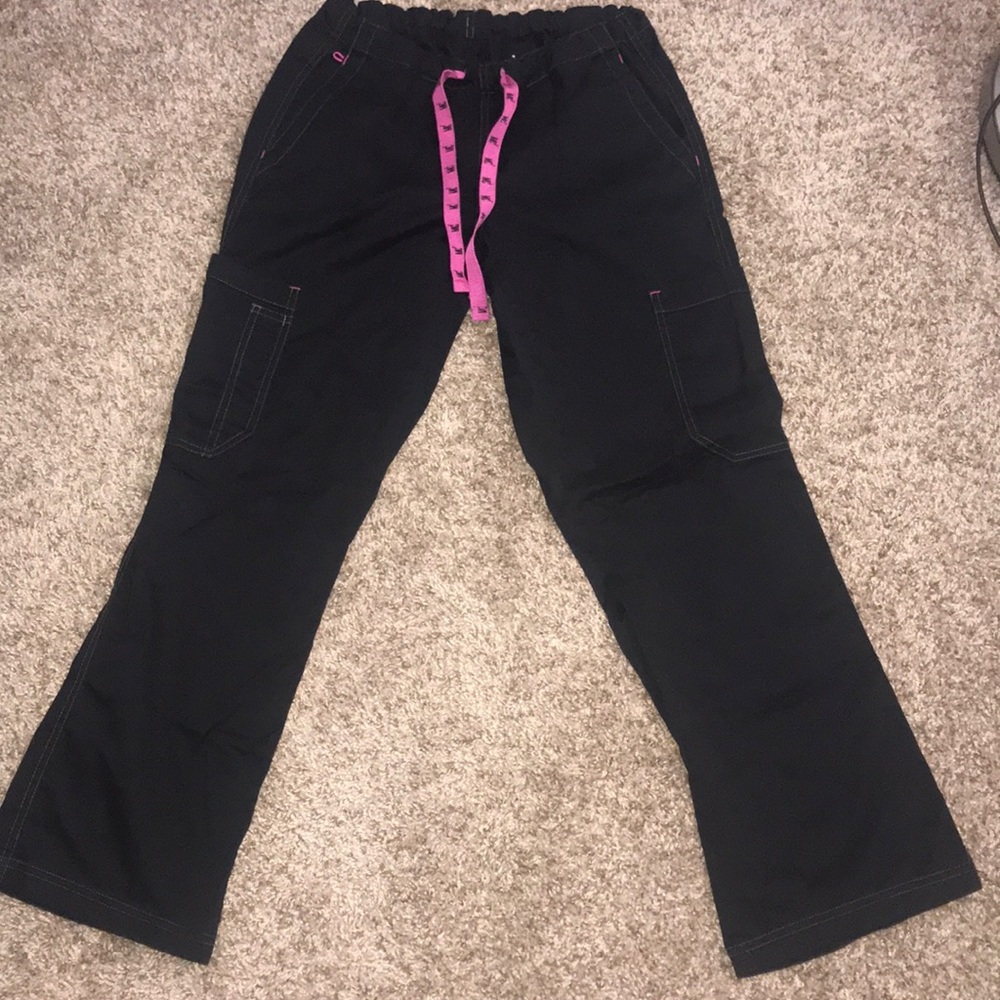 MED COUTURE (MC2) Black w/Pink Trim Scrub Bottoms